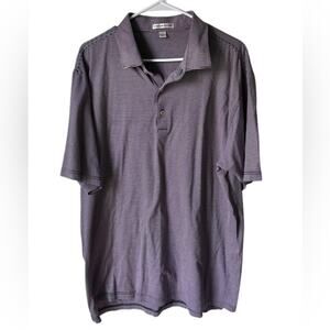 Peter Millar Men’s striped polo golf shirt pink/black size XL casual cotton